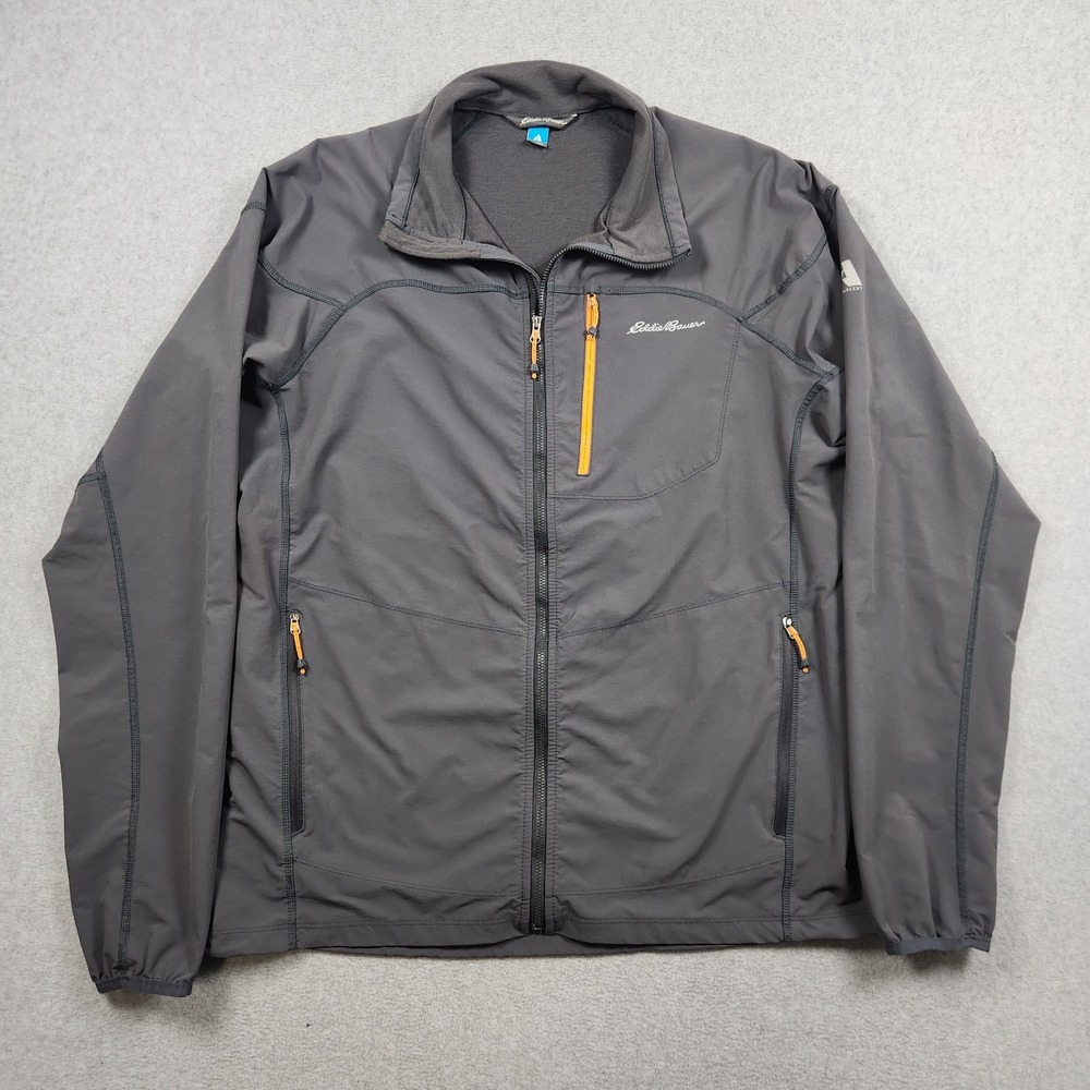 Eddie Bauer First Ascent Jacket Mens XL Tall Gray Soft Shell Full Zip Hiking‎